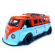 Машинка метал Volkswagen Type 2 VW кемпінг Bus червоно-голуба Фольксваген 1:32 відкр двері баг звук світло 14,5*6,6*5,5см (TK-51146)