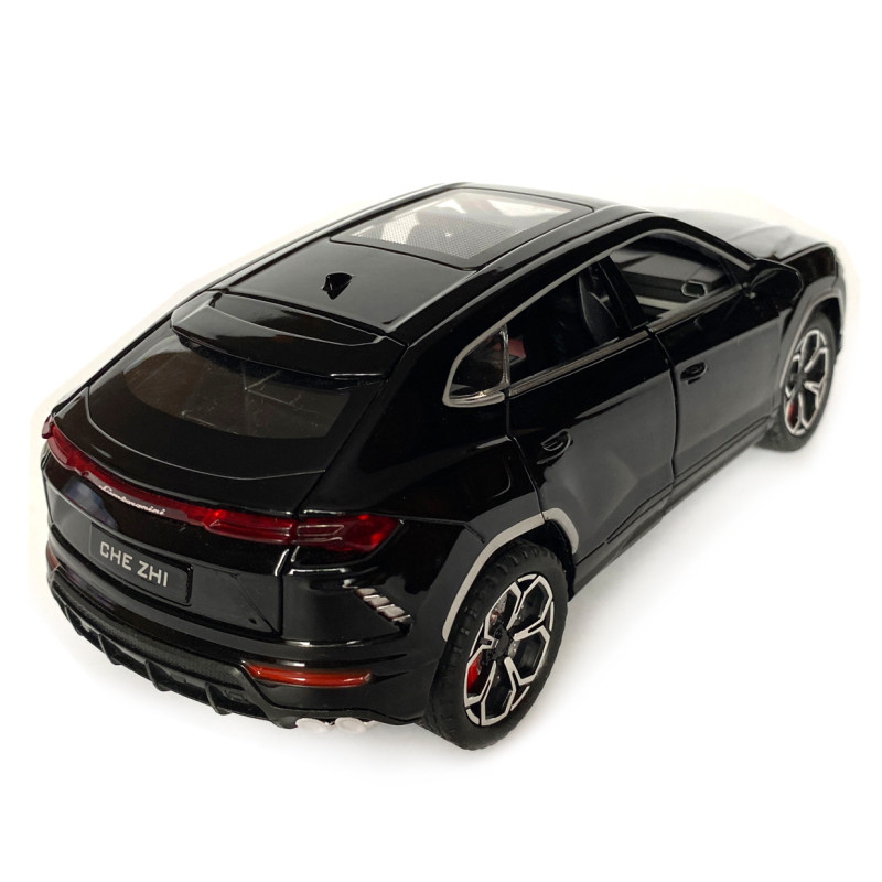 Машинка металева Lamborghini Urus, Ламборгіні Урус, Автоексперт, чорна, 1:24,метал, звук,світло,інерція,рухомі елементи, 21*6*8см (GT-06441)