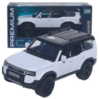 Машинка метал Toyota Land Cruiser Prado 250 АвтоСвіт біла 1:32 звук світло інерція 15*6,5*6 см (AP-2105)