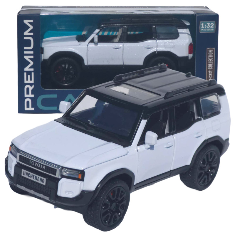 Машинка метал Toyota Land Cruiser Prado 250 АвтоСвіт біла 1:32 звук світло інерція 15*6,5*6 см (AP-2105)