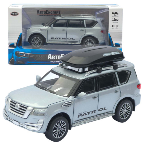 Машинка метал Nissan Patrol (Ніссан Патрол) АвтоЕксперт сіра світло звук відкр двері 15*7*5 см (6505/50915)