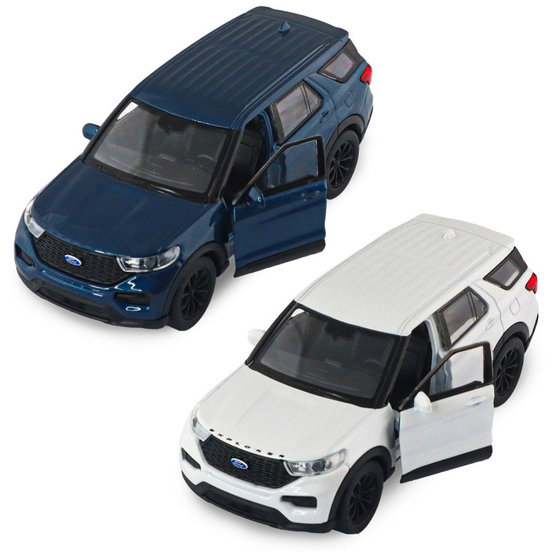 Машинка металл Ford Explorer 2023 Форд голубой металлик 1:43 открывающиеся двери 5*12*4см (250392W)