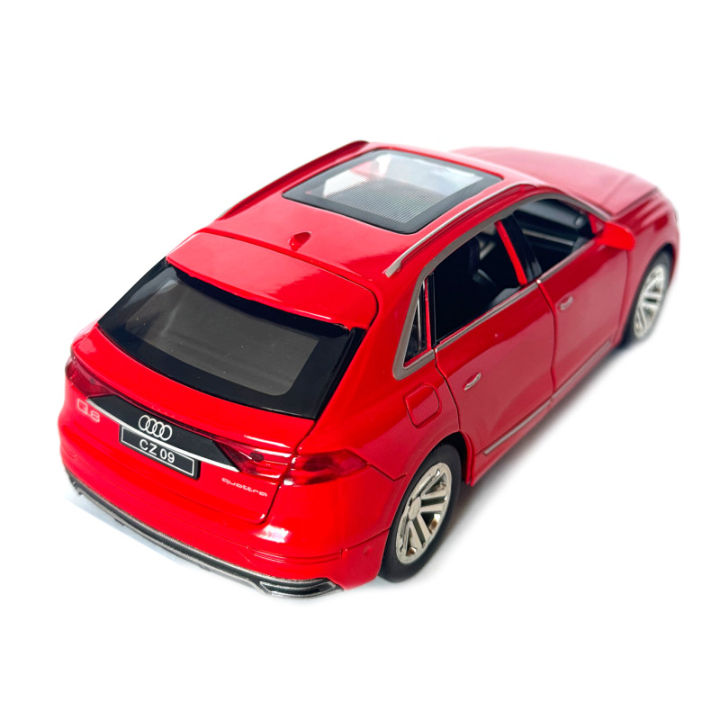 Машинка металева Audi Q8 Ауді червона 1:24 звук світло інерція відкр двері багажник капот гумові колеса 20,5*8*7см (AP-1844)