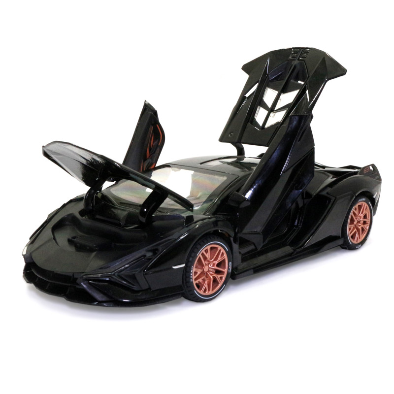 Іграшкова машинка металева Lamborghini Sian «АвтоЕксперт», Ламборджіні Сіан, світло, звук, 20*8*5 см чорний (GT-1502)
