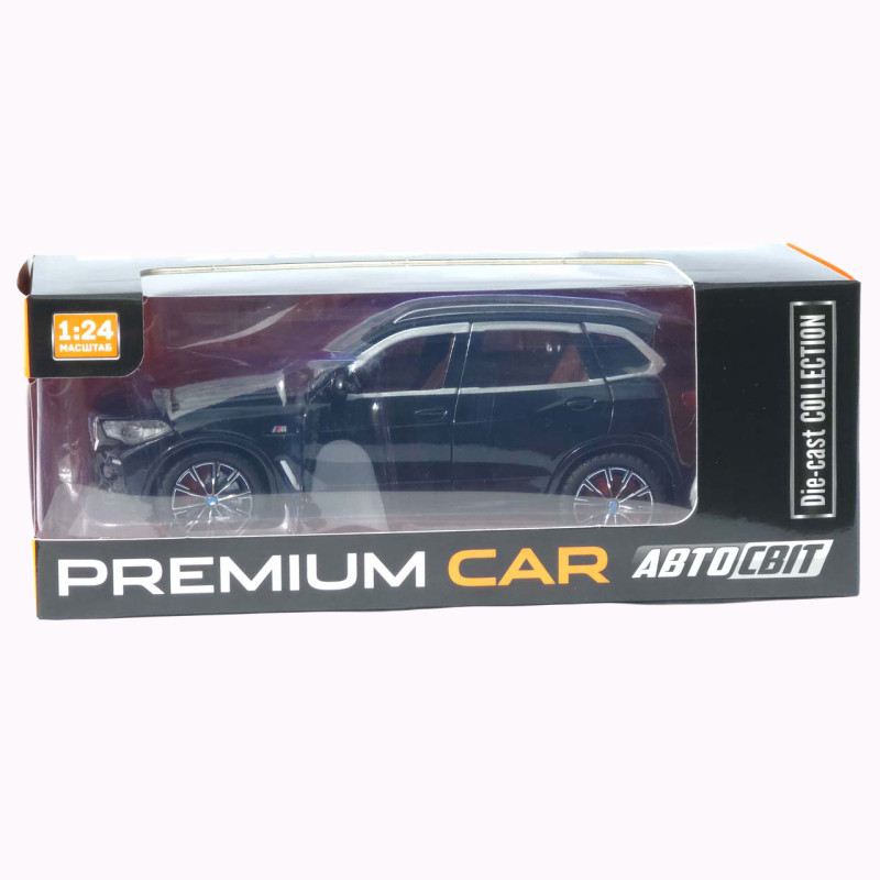 Машинка метал BMW X5 M Sport АвтоСвіт чорна 1:24 звук світло інерція 20,5*9,5*7,5 см (AP-2012)
