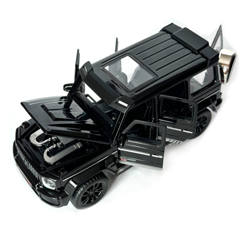Машинка металева Mercedes-Benz G-Class Brabus 700 мерседес бенс джип чорний 1:32 звук світло інерція відкр двері багажник капот гумові колеса 15*6,5*7см (AP-1738)