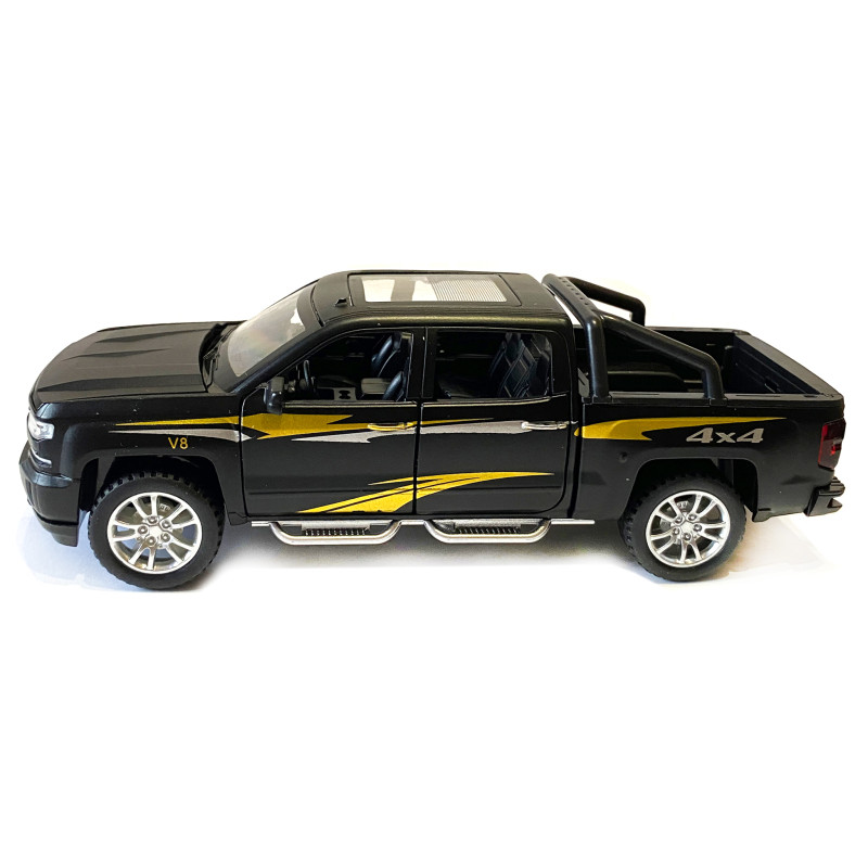 Машинка металева дитяча Chevrolet V8 Шевроле, чорний, Автоексперт, 1:32, світло, інерція, відкриваються двері, багажник, капот, 17,5*5*6см (TК - 32293)