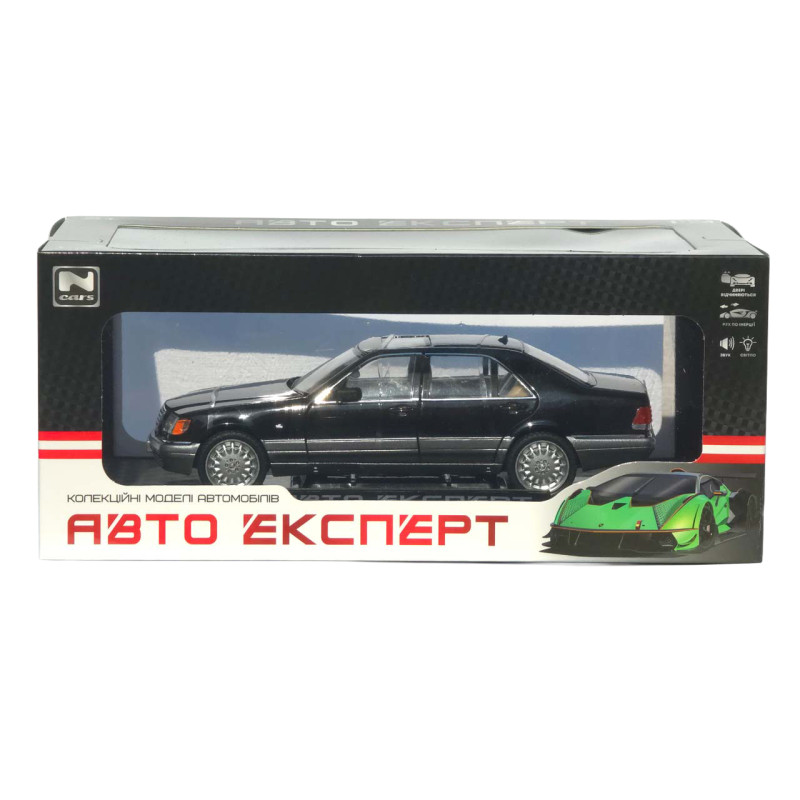 Машинка метал Mercedes-Benz S-Class W140 АвтоЕксперт чорна 1:24 звук світло 21*8*6,5 см (G9765-42)