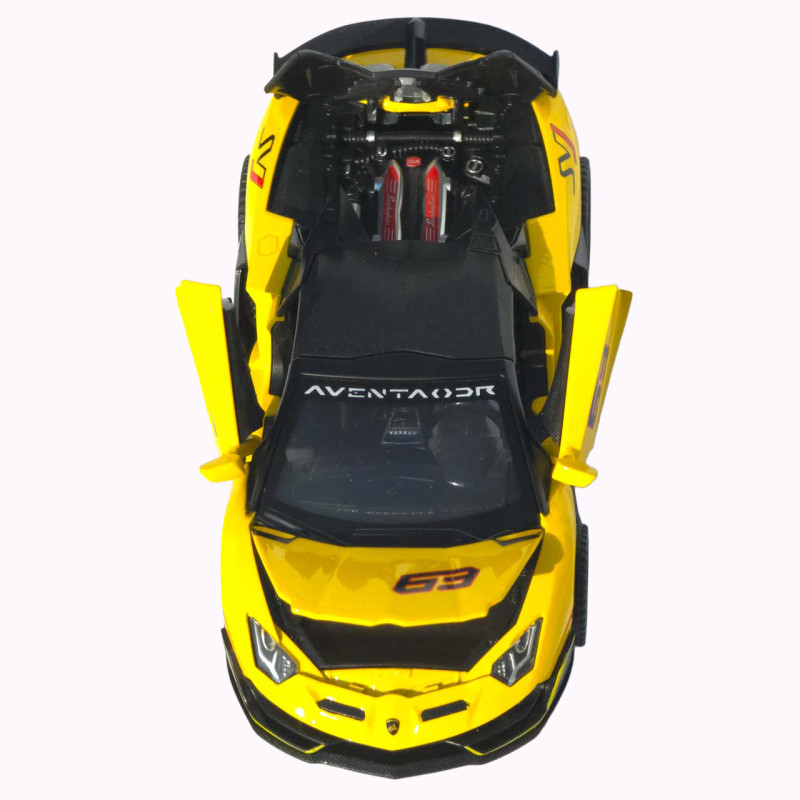 Машинка метал Lamborghini Aventador SVJ АвтоЕксперт жовта 1:32 звук світло 15,5*7*3,8 см (LF-66519)