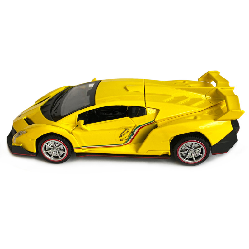Іграшкова машинка металічна Lamborghini (Ламборгіні) "АвтоЕксперт", жовта, світло, звук, інерція, відкр двері, багажник, капот, 17*7*4см, 81322