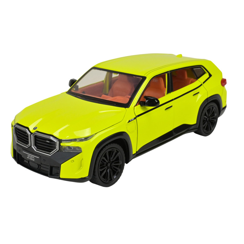 Машинка металева BMW XM БМВ жовтий Автопром 1:24 світло звук відкр двері баг капот 20,5*8*7 см (AP7742)
