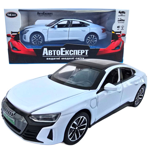 Машинка метал Audi e-tron GT Ауді біла 1:32 світло звук 15*7*5см (86544)