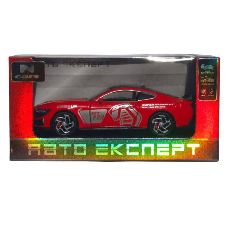 Машинка метал Ford Mustang Shelby GT500 АвтоЕксперт червона 1:32 звук світло інерція 15*6*4 см (L-6514-86)
