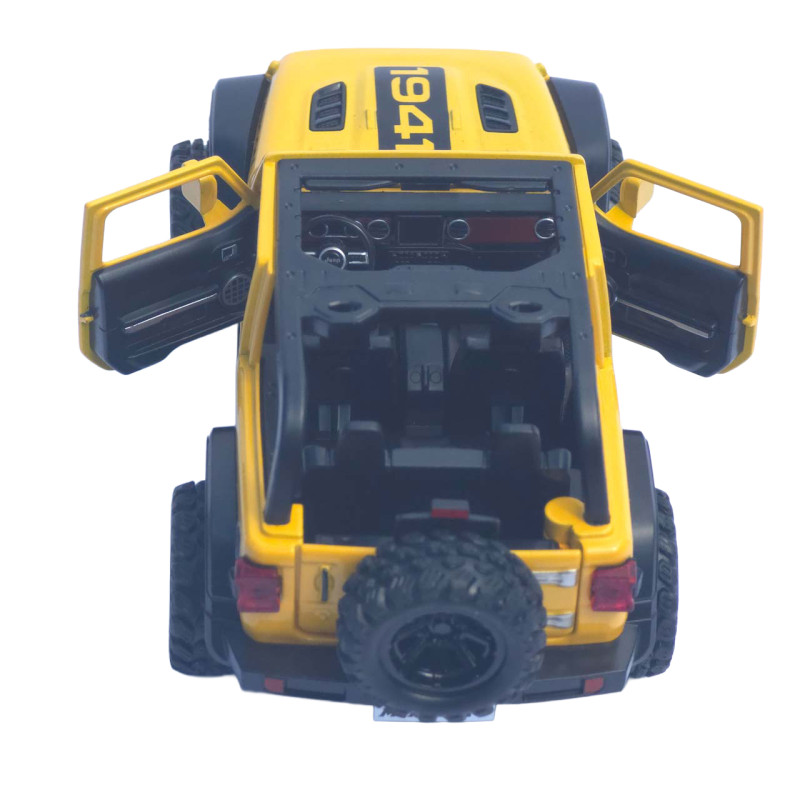 Машинка метал Jeep Wrangler Rubicon АвтоЕксперт жовта 1:32 світло звук інерція 14*6*6 см (LF-05124)