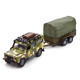 Игровой набор Land Rover Defender Милитари с прицепом металл пластик длина с прицепом 27см (520027.270)