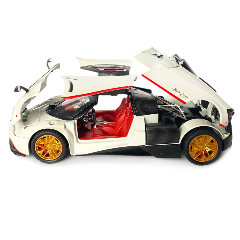 Машинка металева іграшкова Pagani huayra Roadster, Авто Експерт, 1:24, біла, світло, звук, інерція, відкр. двері, 21*5,5*9см. (GT-01557)