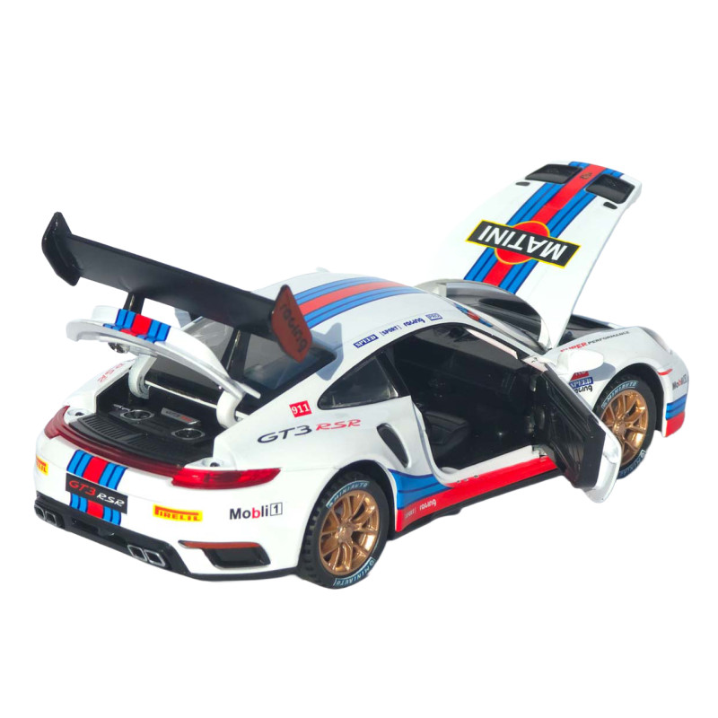 Машинка метал Porsche 911 GT3 RS АвтоЕксперт біла Matini звук світло інерція 16*6*4 см (LF-25106)