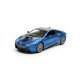 Іграшкова машинка металева BMW i8 купе, БМВ, синя, звук, світло, інерція, откр двері, багажник, капот, Автоексперт, 1:32, 16,5*6,5*4,0 см (11787)