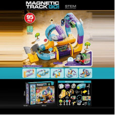 Магнитный 3D-трек конструктор Magnetic Track 95 элементов поезд аккумулятор присоски (T949A)