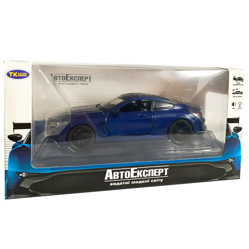 Іграшкова машинка металева BMW M8 Competition Coupe, БМВ, синя, звук, світло, інерція, откр двері, багажник, капот, Автоексперт, 1:32, 15*7*5см (ТК-12340/42212)