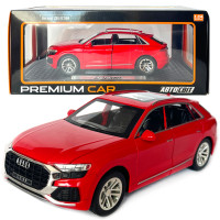 Машинка металева Audi Q8 Ауді червона 1:24 звук світло інерція відкр двері багажник капот гумові колеса 20,5*8*7см (AP-1844)