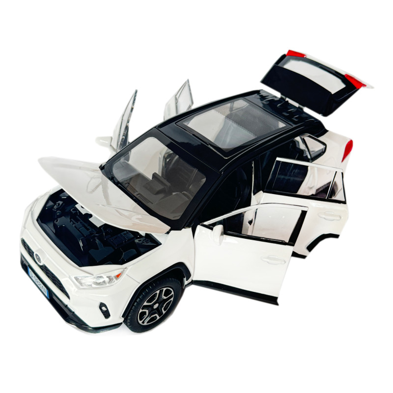 Машинка металева Toyota RAV4 Sport Тойота рав 4 спорт біла 1:22 звук світло інерція відкр двері багажник капот гумові колеса 19*7*8см (AP-1989)