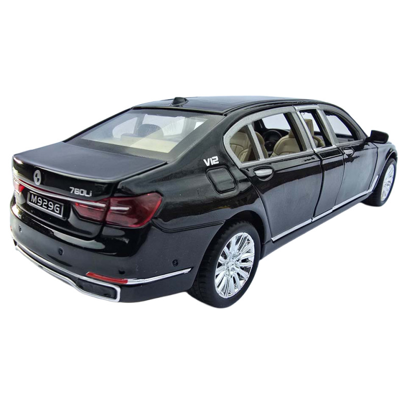 Машинка метал BMW 7 G11 БМВ лімузин чорний 1:24 звук світло 20*5,5*6см (RS-61337)
