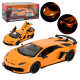 Машинка металл Lamborghini Aventador SVJ Автопром оранжевая свет звук откр двери 15*6*3,5 см (68473)
