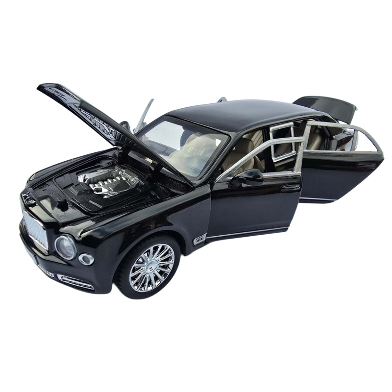 Машинка метал Bentley Mulsanne чорна Бентлі Мульсан лімузин 1:24 звук світло 20*5,5*5см (RS-52405)