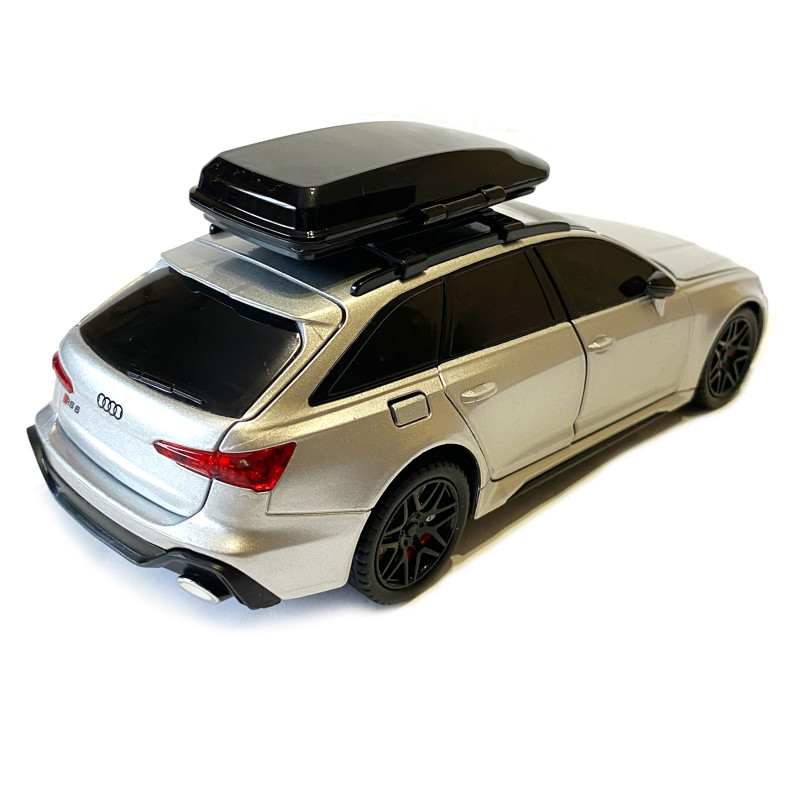 Машинка металева дитяча Audi RS6 ауді, срібна, Автоексперт, світло, інерція, відкриваються двері, багажник, капот, 1:24, 21*8*8см (GT - 05963/GT-0911)
