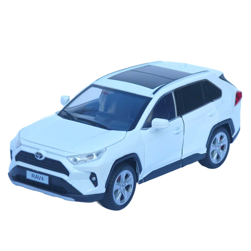 Машинка метал Toyota RAV4 АвтоСвіт біла 1:24 світло звук інерція 20*9,5*7,5 см (АР-2008)