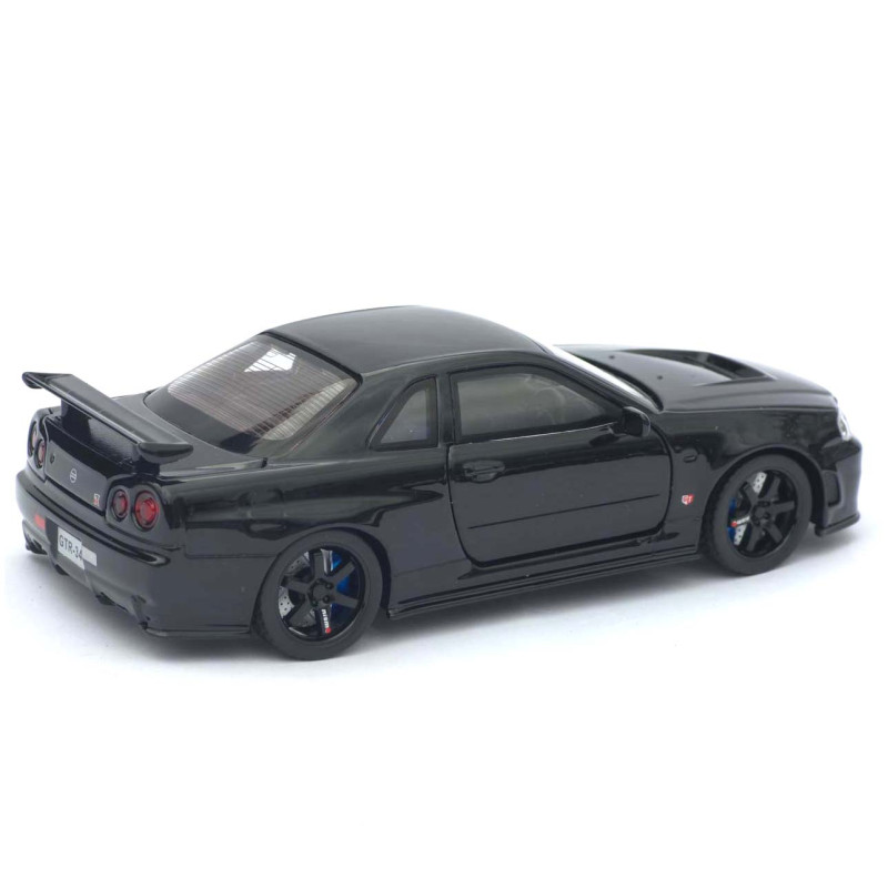 Машинка металл Nissan Skyline GT-R черная 1:32 свет звук инерция открыв двери капот багаж (TK-13306)