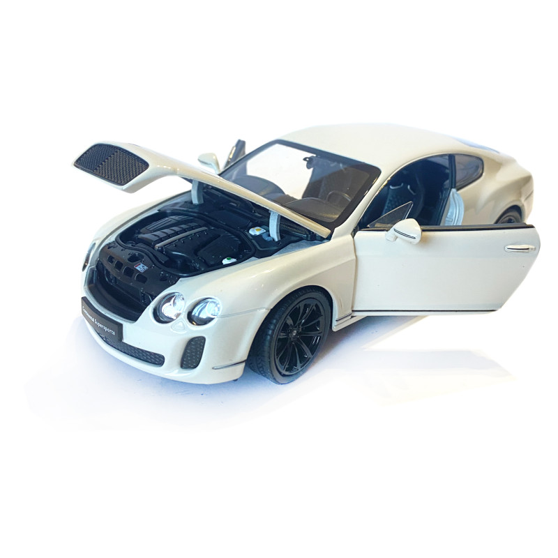 Іграшкова машинка металева WELLY 1:24 BENTLEY CONTINENTAL SUPERSPORTS, бентлі континенталь суперспорт, відкр.двері, капот, білий,19*7.5*5.5 см (24018W)