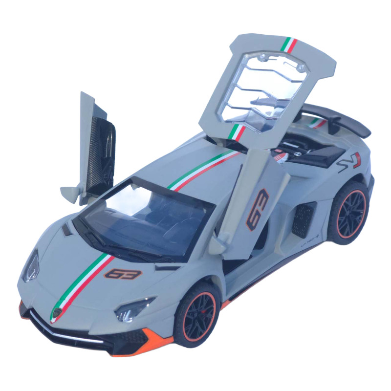 Машинка метал Lamborghini Aventador SVJ АвтоЕксперт сіра 1:32 звук світло 14*6*3,5 см (LF-46301)