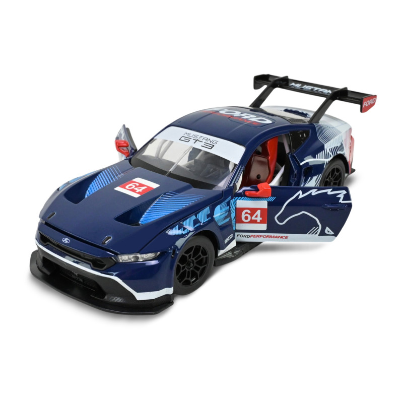 Машинка металева Ford Mustang GT3 синя 1:24 відкриваються двері капот 20,5*8,5*5 см (661293A(B))