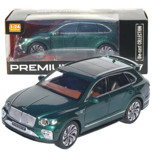 Машинка метал Bentley Bentayga АвтоСвіт зелена 1:24 звук світло інерція 21*9*7 см (AP-1897)