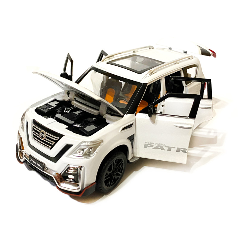 Іграшкова машинка металева Nissan Patrol (Ніссан) «АвтоЕксперт», біла, батар., світ, звук, відкр.двері, від 3 р., 21*9*9см. (GT-0936)