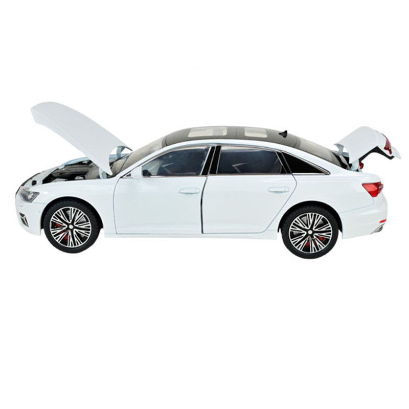 Машина метал Audi A6L Ауді біла 1:24 світло звук 20,5*8*7см (AP7754)