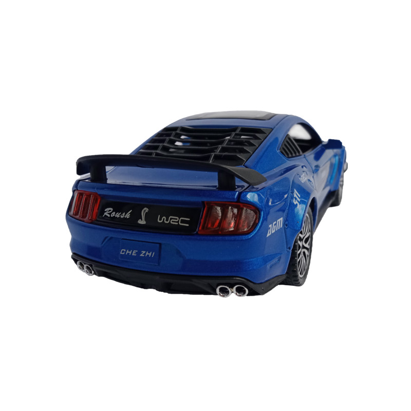 Машинка металева АвтоЕксперт Ford Mustang Shelby GT500 Синя 1:32 світло, звук, інерція, відчиняються двері, 16*6*5см (GT-1712)