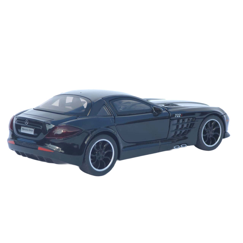 Машинка металл Mercedes-Benz SLR McLaren черная 1:32 свет звук открыв двери капот багаж (TK-31160)