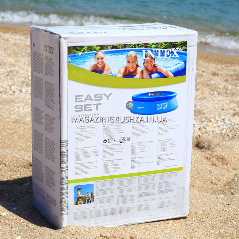 Наливний басейн Easy Set Pool Intex розмір 244х76 см об'єм 2420л вага 6,3 кг (28110)