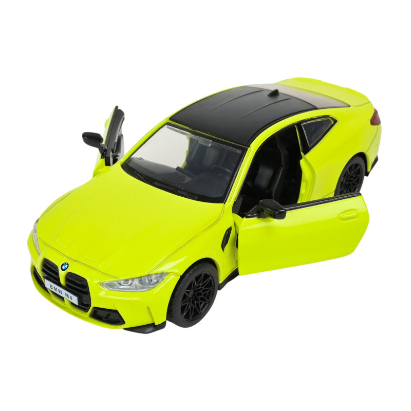 Машинка метал BMW M4 БМВ зелена 1:32 світло звук відкр двері 14*5,5*4 см (68701)