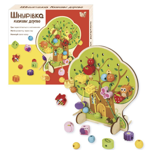 Дерев'яна шнурівка Казкове дерево WToys фігурки намистини 27*24 см (43929)
