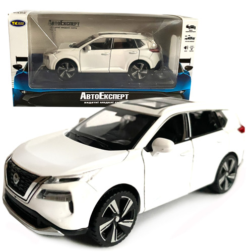 Іграшкова машинка металева Nissan X-Trail VC-Turbo 300, ніссан, біла, звук, світло, інерція, откр двері, капот, Автоексперт, 1:32,14,5*7*6см (ТК-10415)