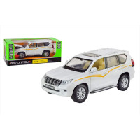 Іграшкова машинка металева Toyota Land Cruiser Prado Автопром Тойота джип 1:24, біла, 20*7*8 см, (68270)