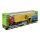 Машинка червона вантажівка з жовтим трейлером Автопром звук світло інерція 31*8*5 см (AP7540AB)