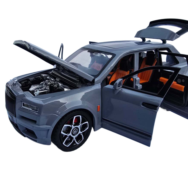 Машинка металева Rolls-Royce Cullinan 1:24 ролс ройс сірий світло звук 22*9*7,5см (RS-81720)