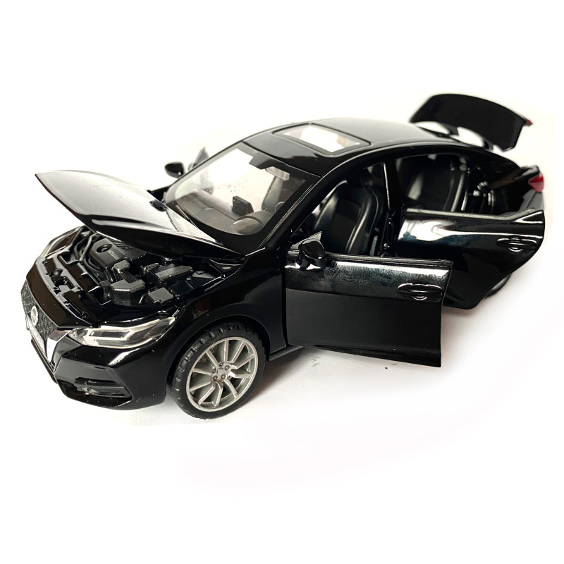 Іграшкова машинка металева Nissan Sylphy, ніссан, чорний, звук, світло, інерція, откр двері, капот, Автоексперт, 1:32,14,5*7*5 см (ТК-10584)