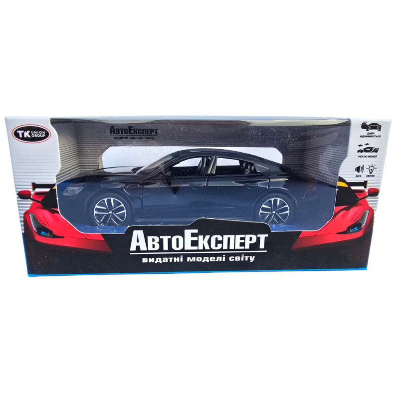 Машинка метал Audi e-tron GT Ауді чорна 1:32 світло звук 15*7*5см (86544)