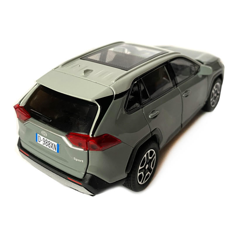 Іграшкова машинка металева Toyota RAV4 Sport, Тойота рав спорт, сіра, звук, світло, інерція, відкр двері, багажник, капот, Автоексперт, 1:32,14,5*7*6см (40962)